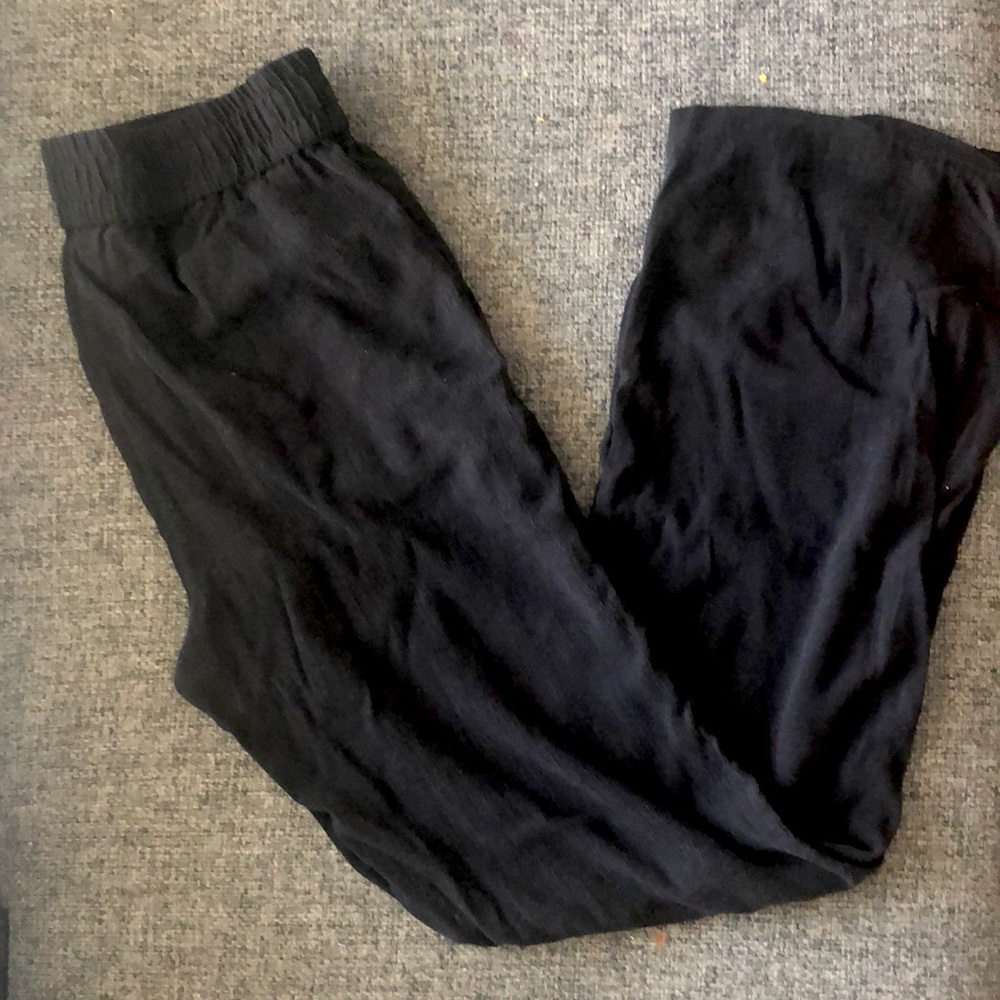 H&M wide-leg pull-on pants, black, M